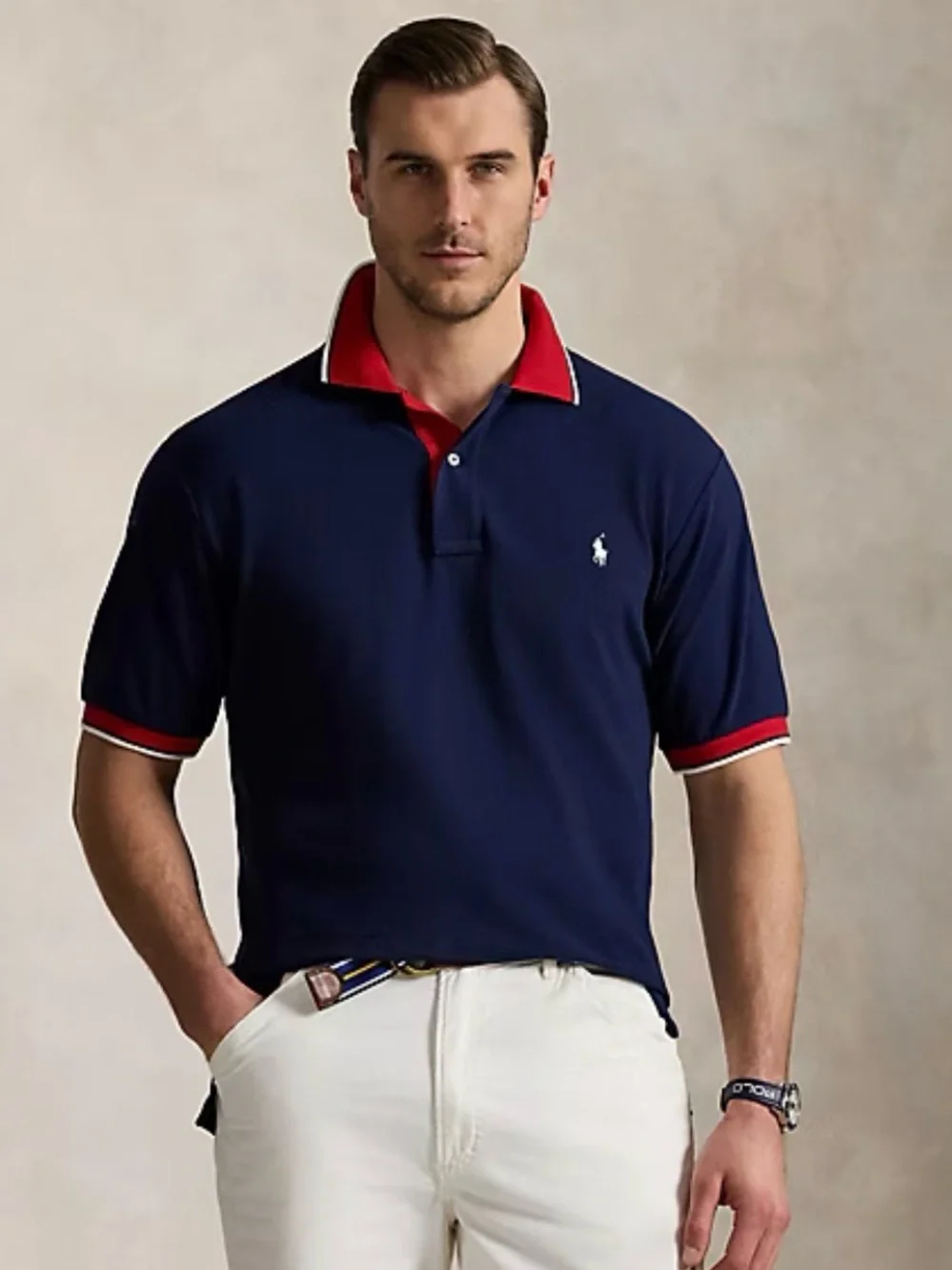 NWT Polo Ralph Lauren 3X 3XL Big Man's Blue, Red & White Cotton Mesh POLO
